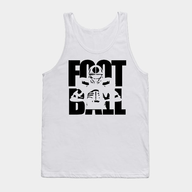 Football text masking black Tank Top by Typography Dose